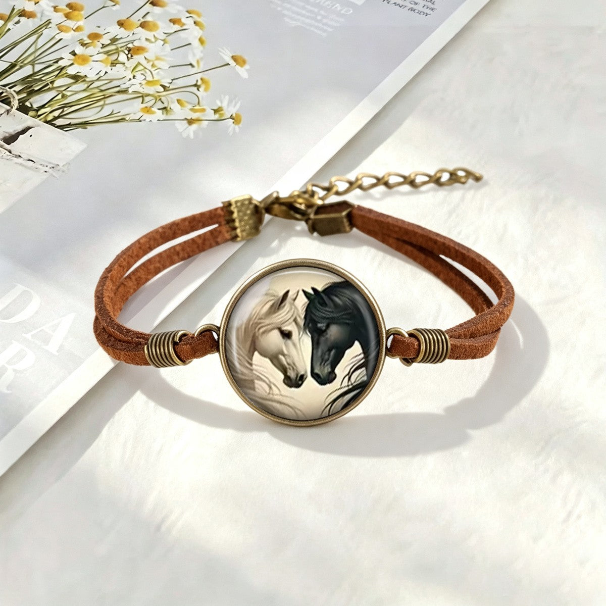 Black and White Horse Bracelet