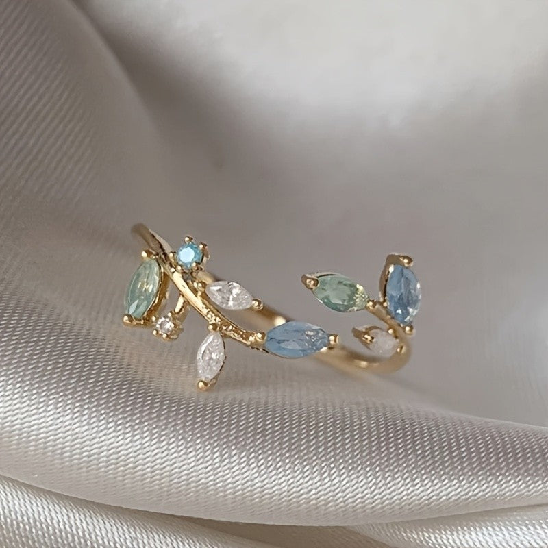 Pastel Leaf Vine Ring