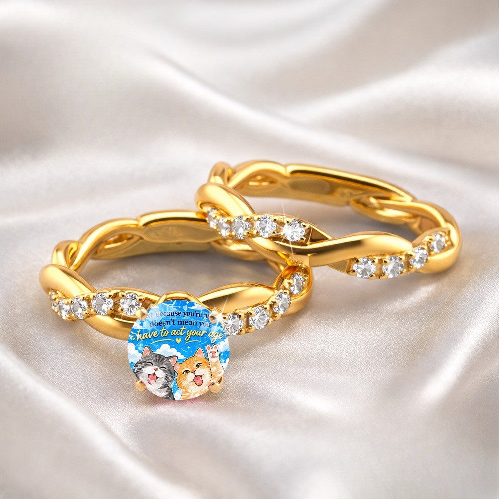 Twisted Cat Crystal Ring