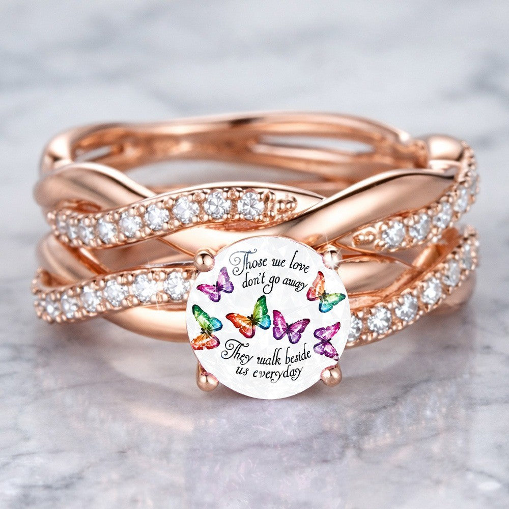 Colorful Butterfly Quote Ring
