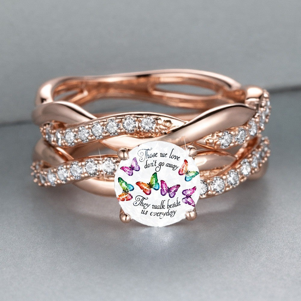 Colorful Butterfly Quote Ring