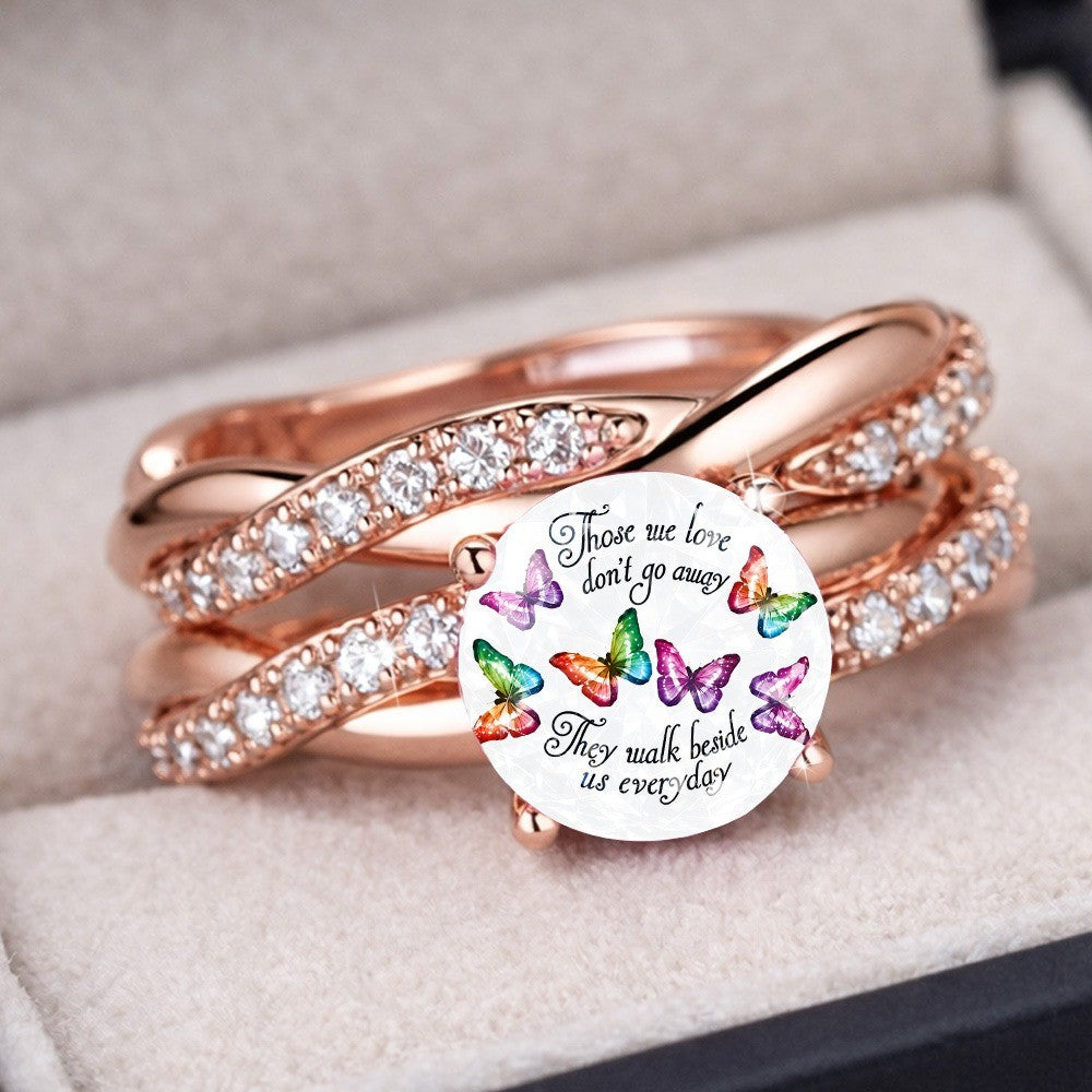 Colorful Butterfly Quote Ring