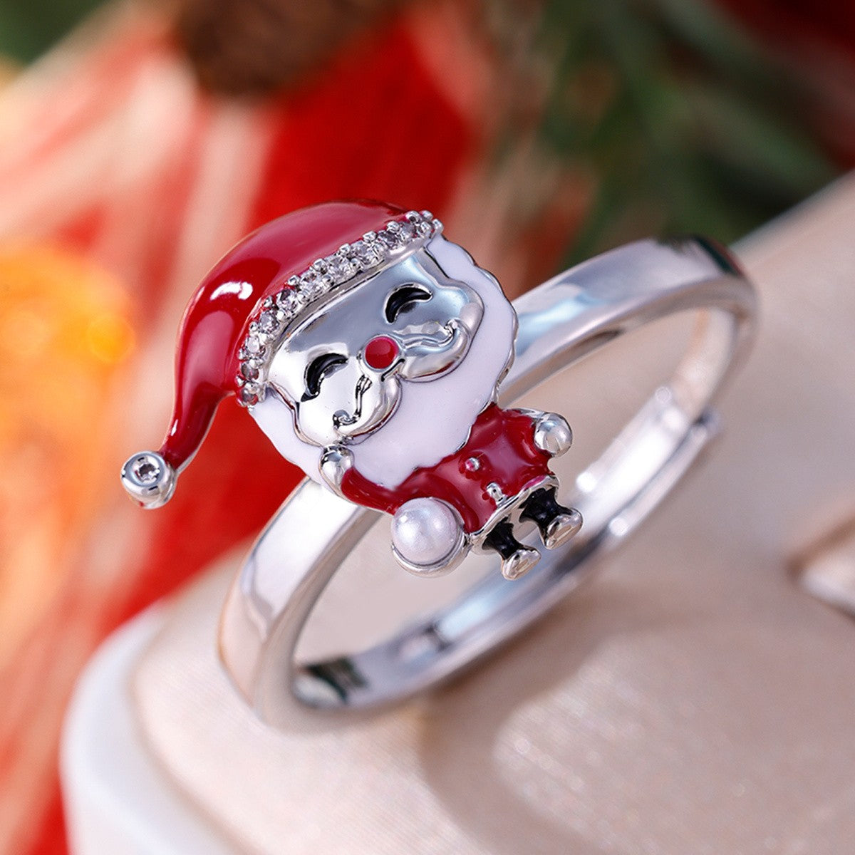 Santa Claus Enamel Ring