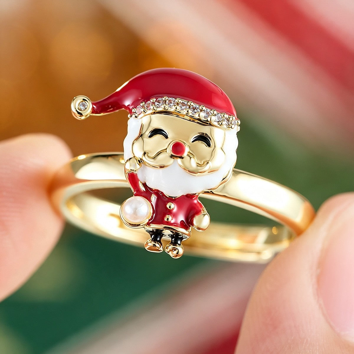 Santa Claus Enamel Ring