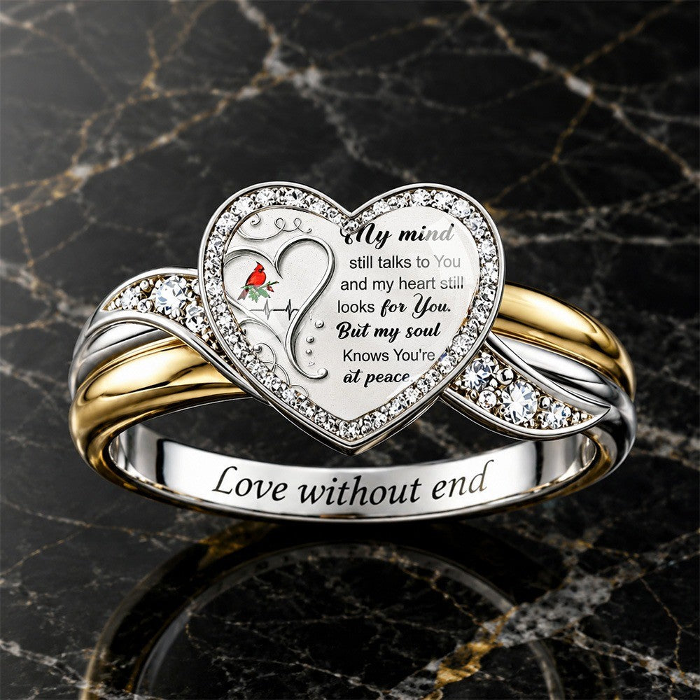 Heart Cardinal Message Ring