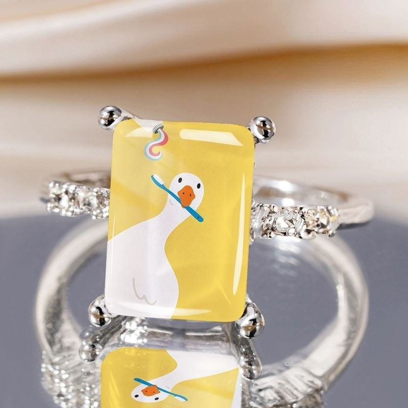 Yellow Duck Toothbrush Ring