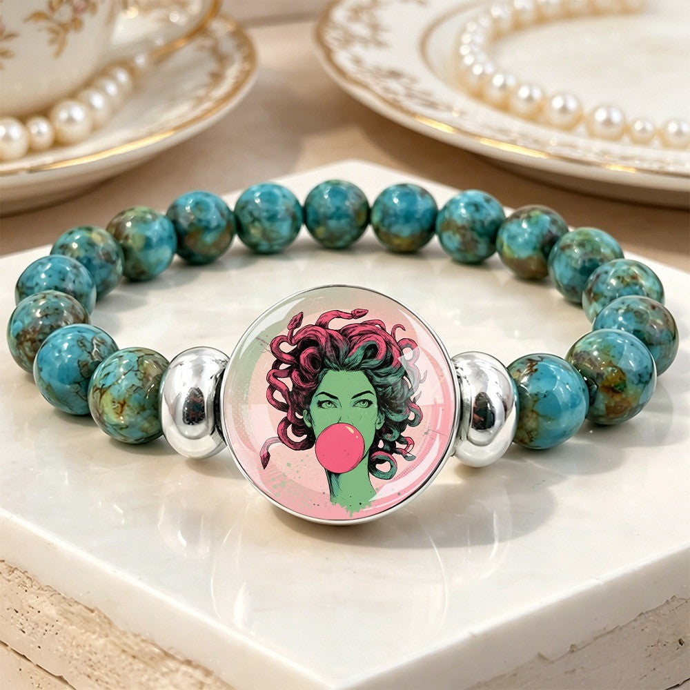 Turquoise Medusa Bubblegum Bracelet
