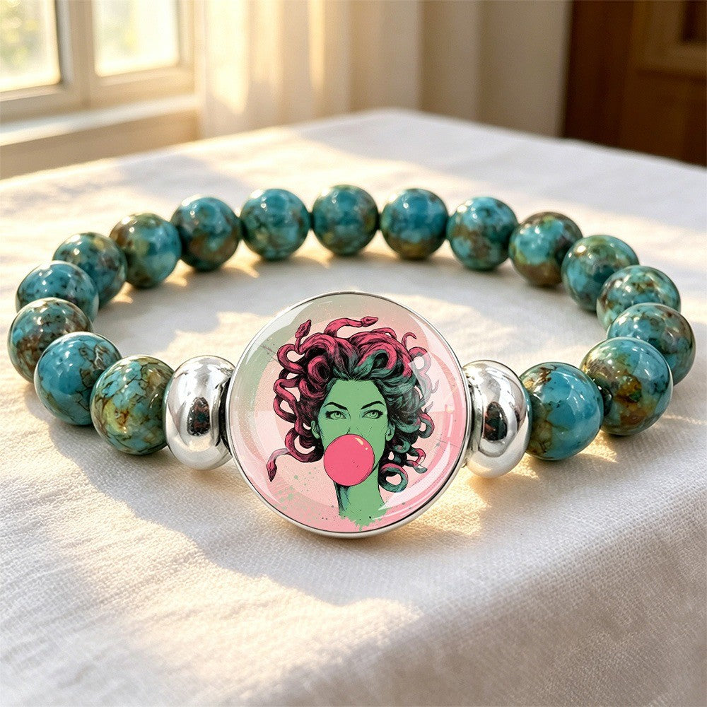 Turquoise Medusa Bubblegum Bracelet