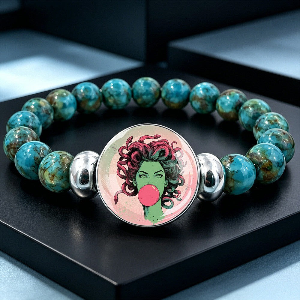 Turquoise Medusa Bubblegum Bracelet