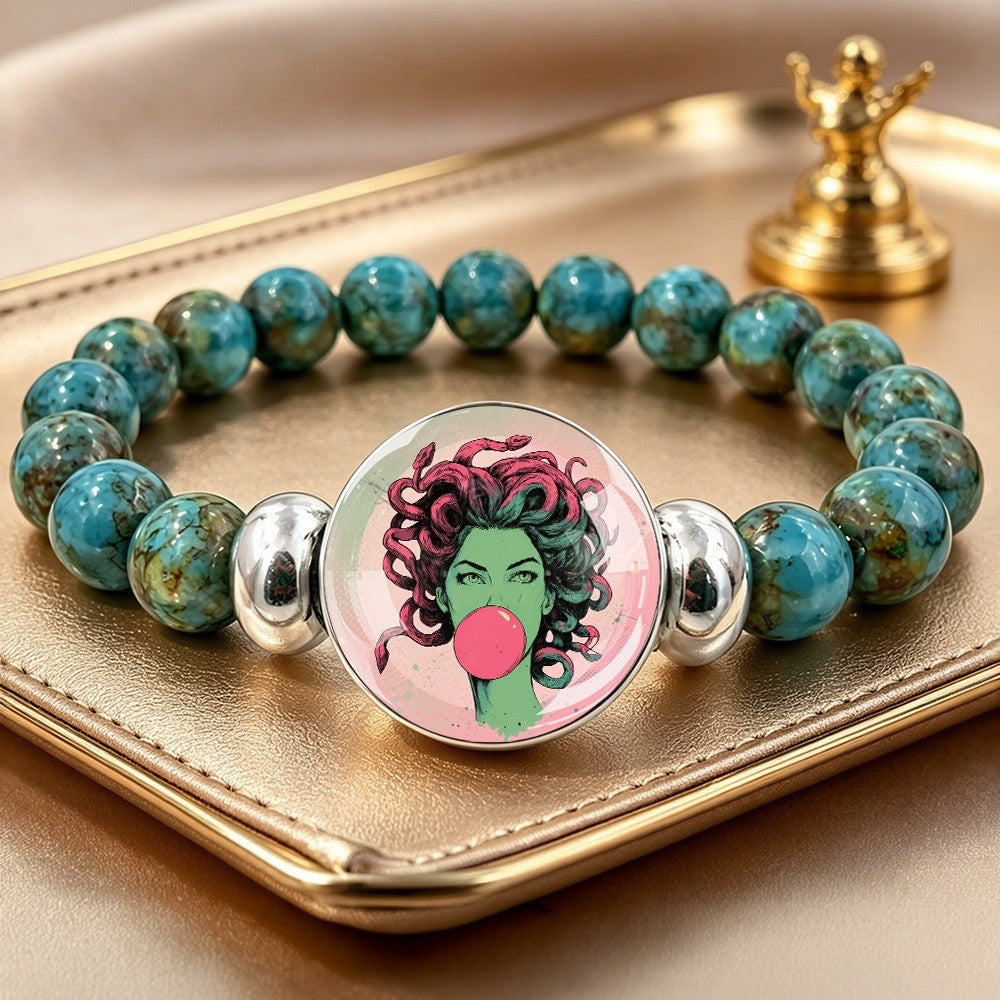 Turquoise Medusa Bubblegum Bracelet