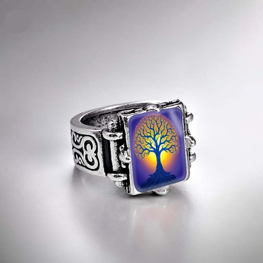 Sunset Tree of Life Square Ring
