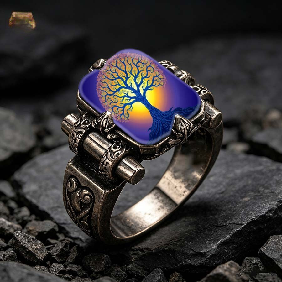 Sunset Tree of Life Square Ring