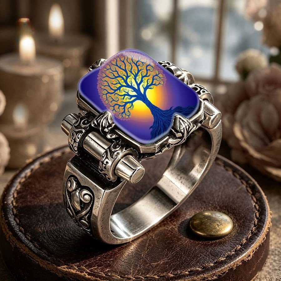 Sunset Tree of Life Square Ring