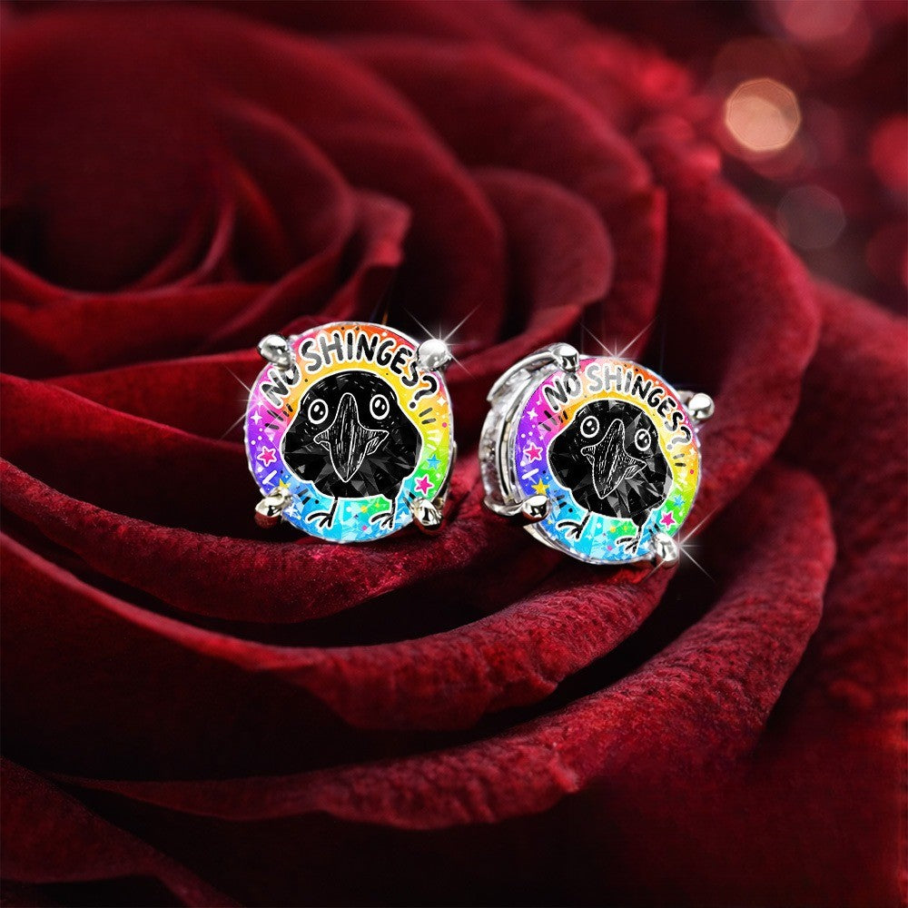 Rainbow Bird Stud Earrings