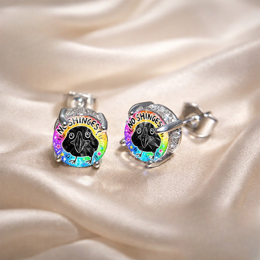 Rainbow Bird Stud Earrings