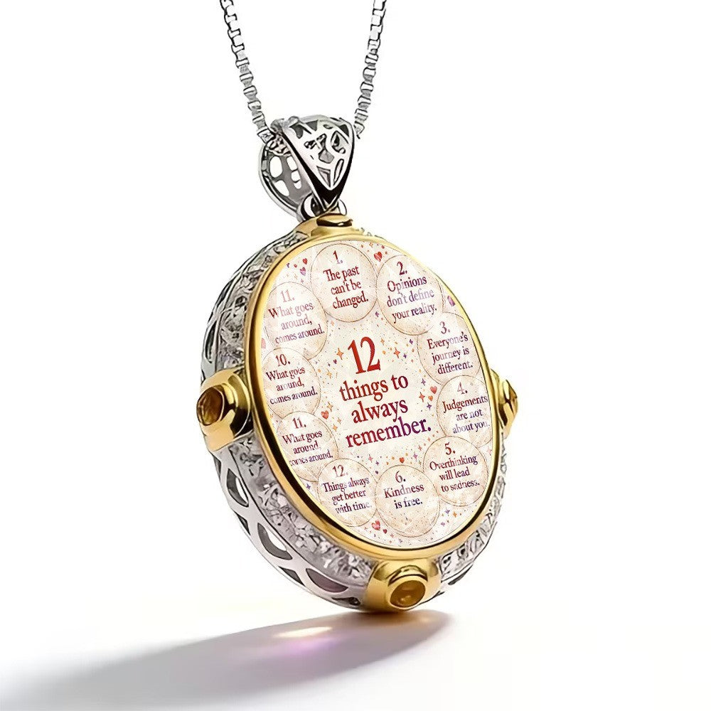 12 Things To Remember Oval Pendant Necklace