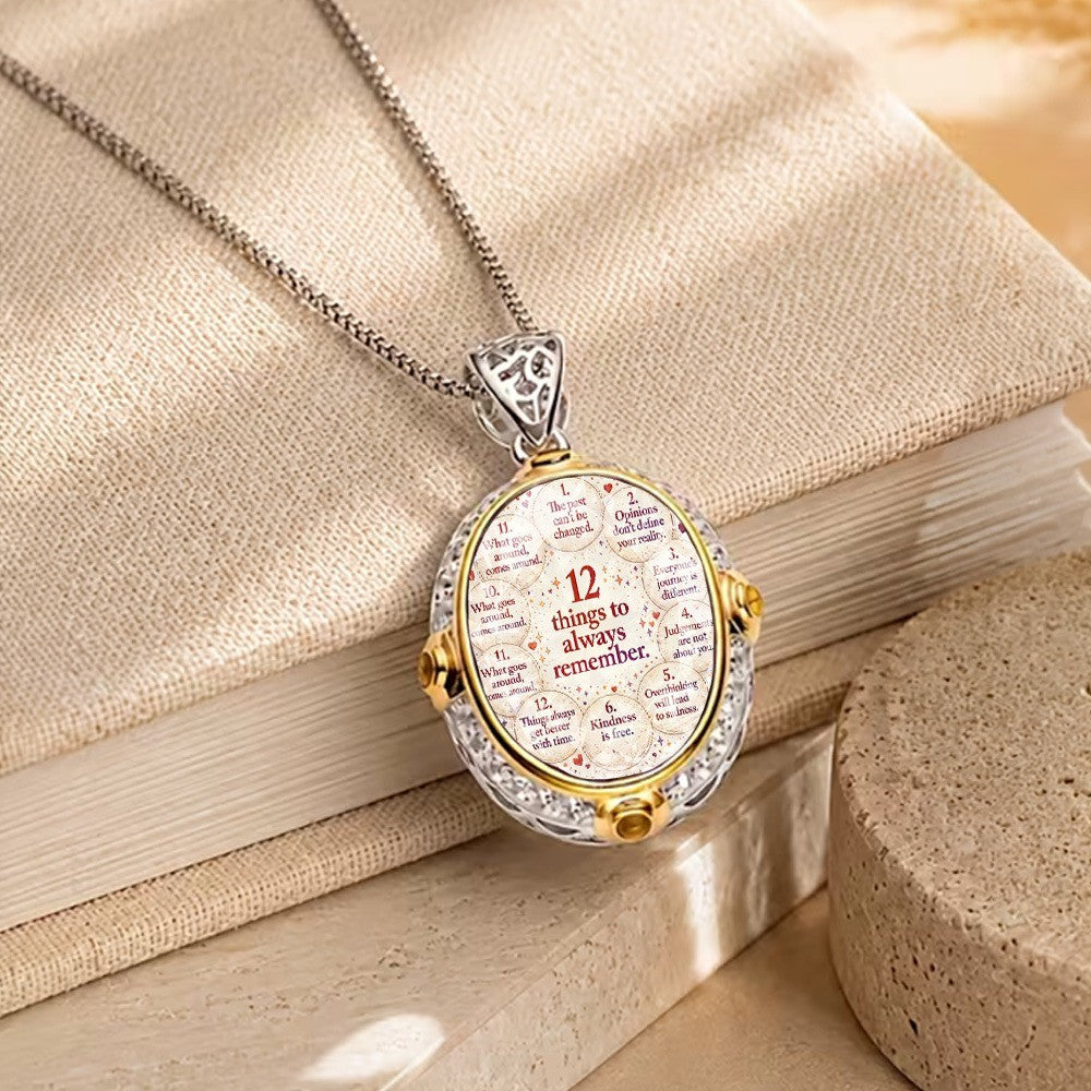 12 Things To Remember Oval Pendant Necklace