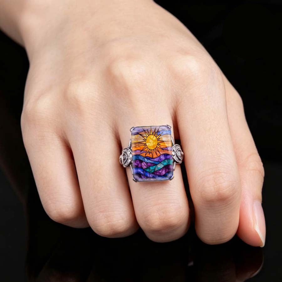 Sunrise Waves Square Ring