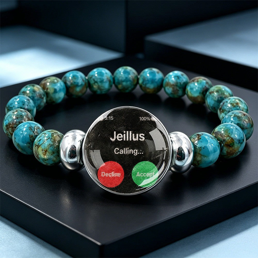 Turquoise Bead Calling Screen Bracelet