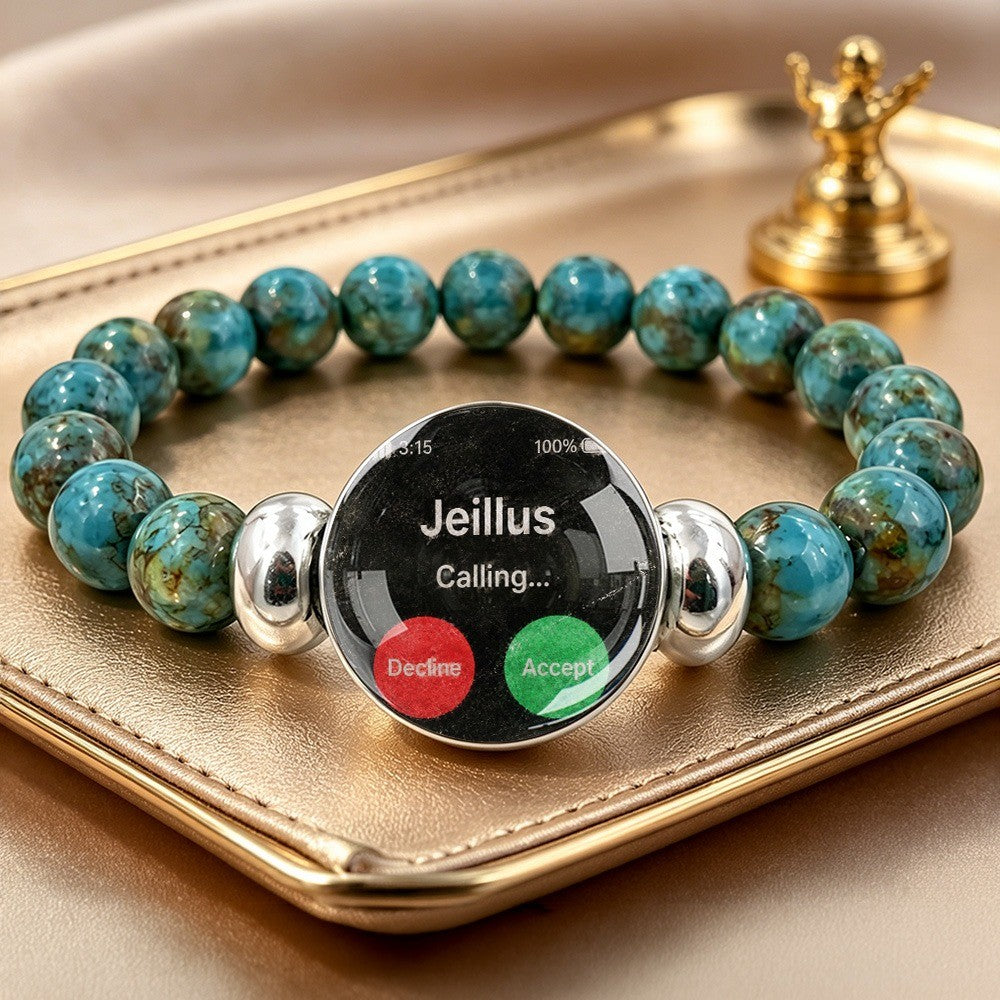 Turquoise Bead Calling Screen Bracelet