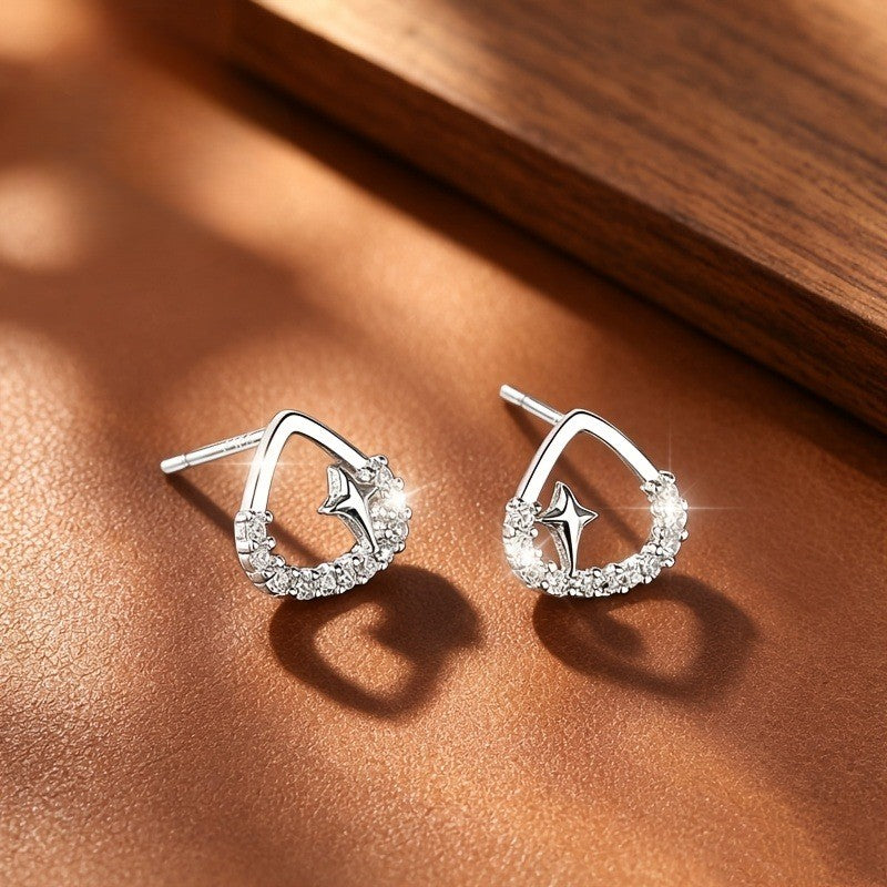 Crystal Star Triangle Stud Earrings