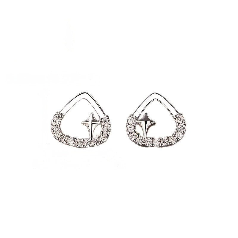 Crystal Star Triangle Stud Earrings