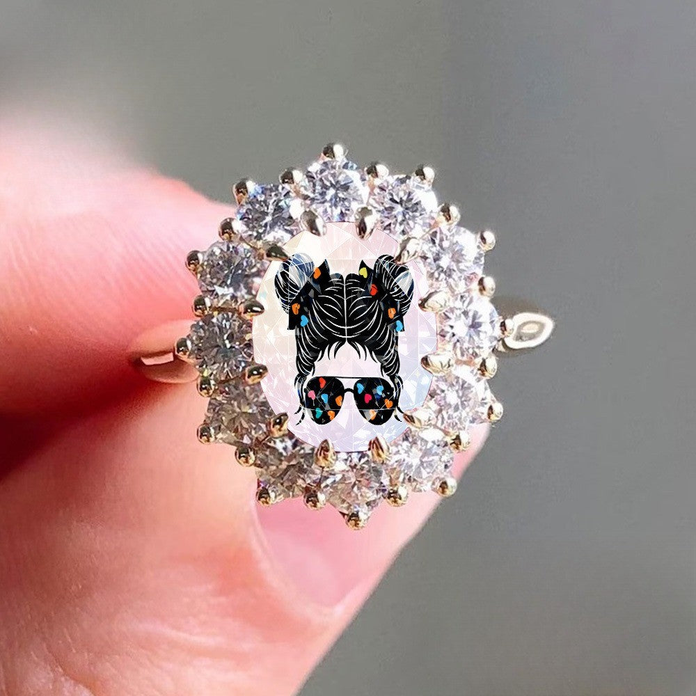 Double Bun Girl Statement Ring