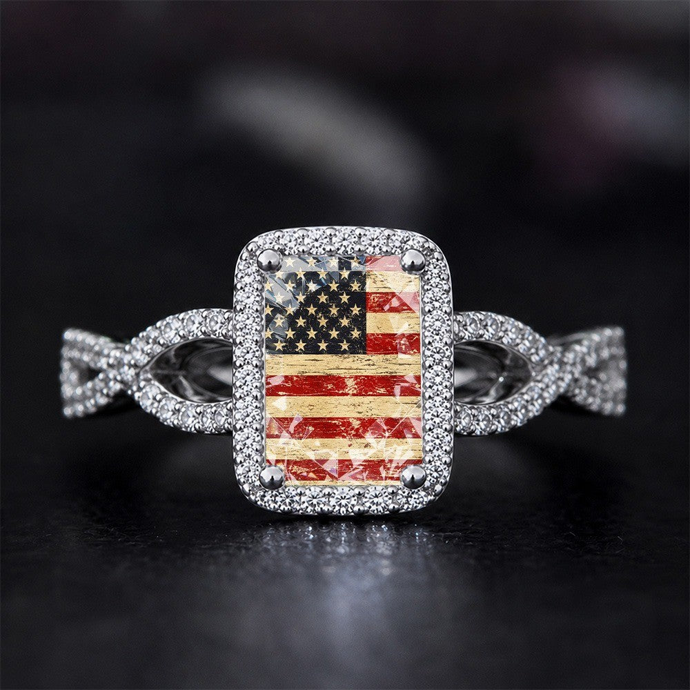Vintage Stars & Stripes Square Ring
