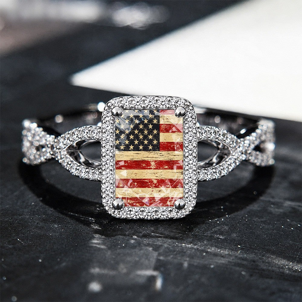 Vintage Stars & Stripes Square Ring