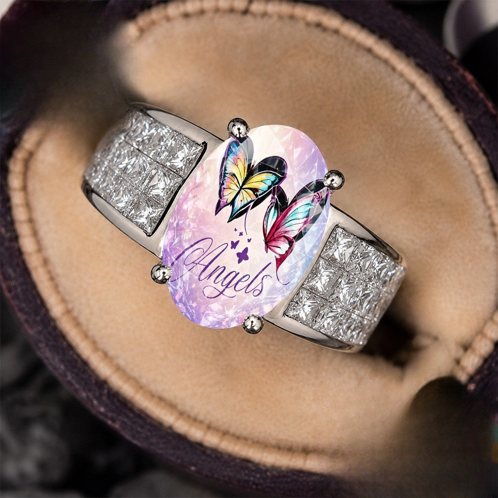 Iridescent Butterfly Angel Ring