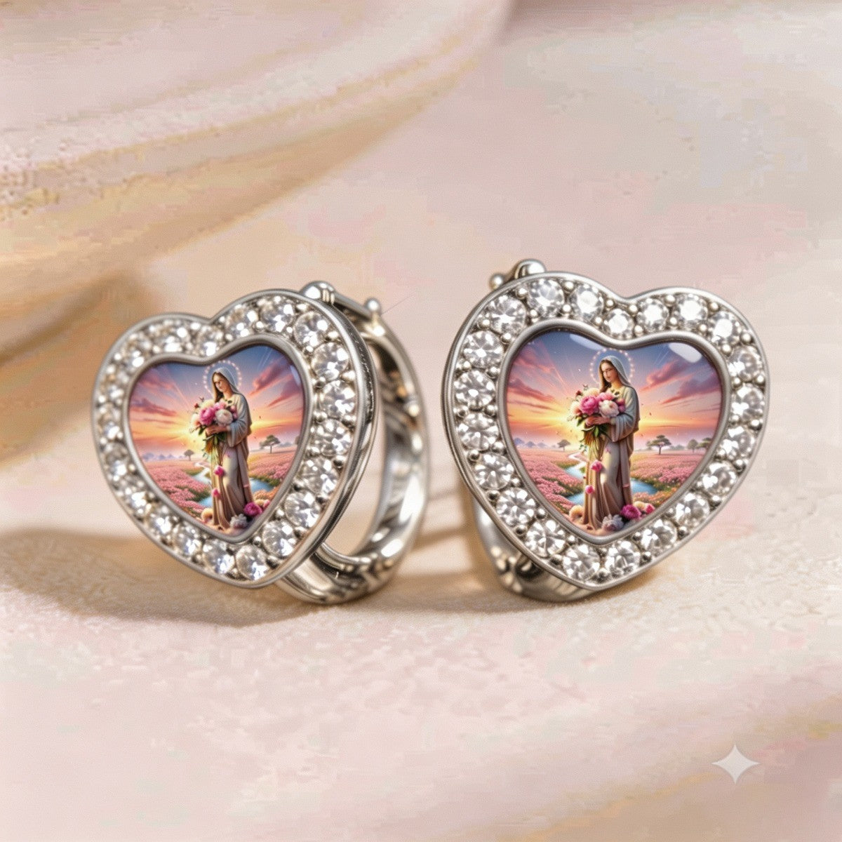 Crystal Heart Faith Earrings