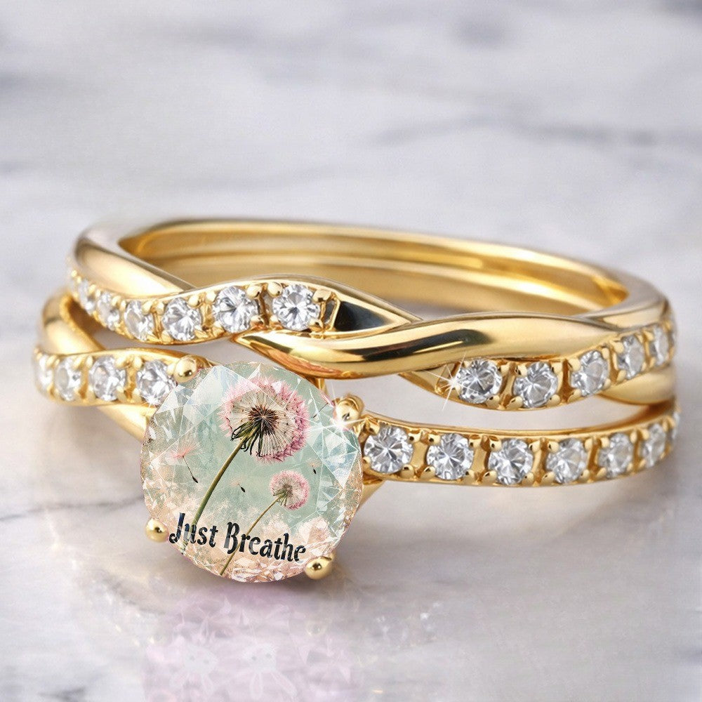 Just Breathe Dandelion Twisted Ring