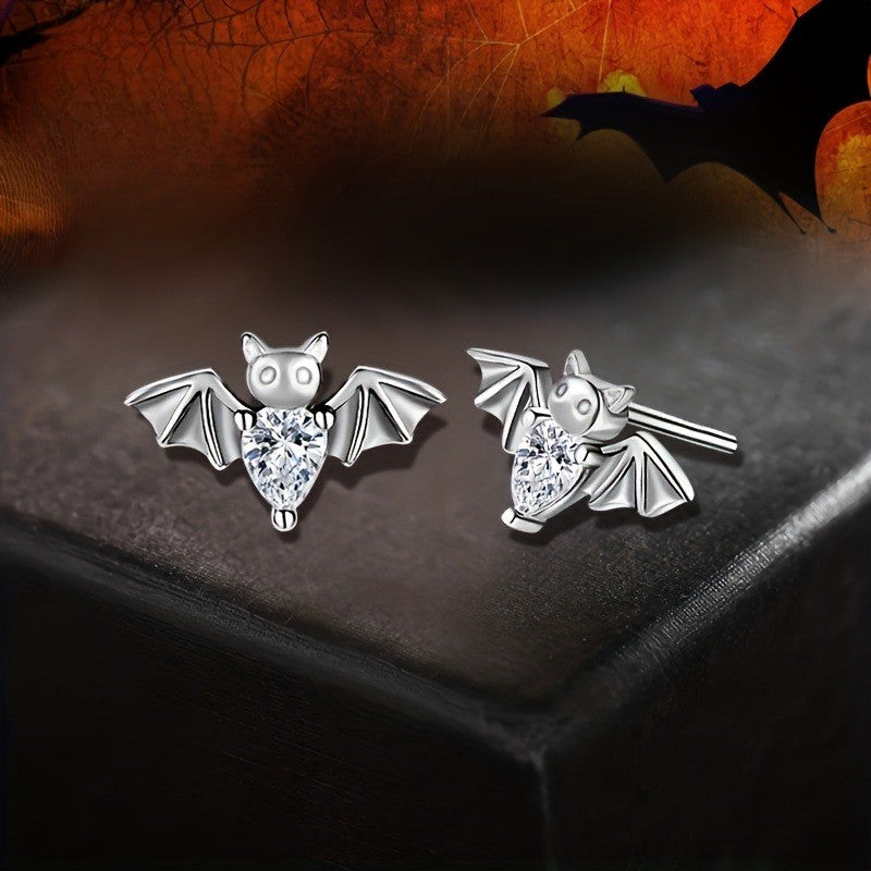 Crystal Bat Stud Earrings