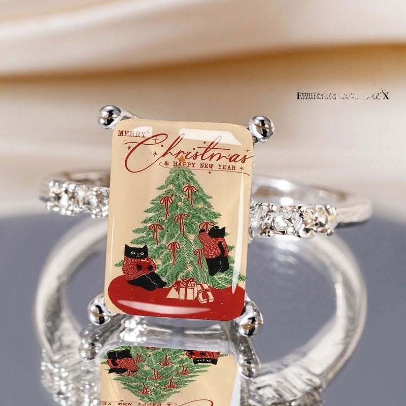 Christmas Tree Cat Ring