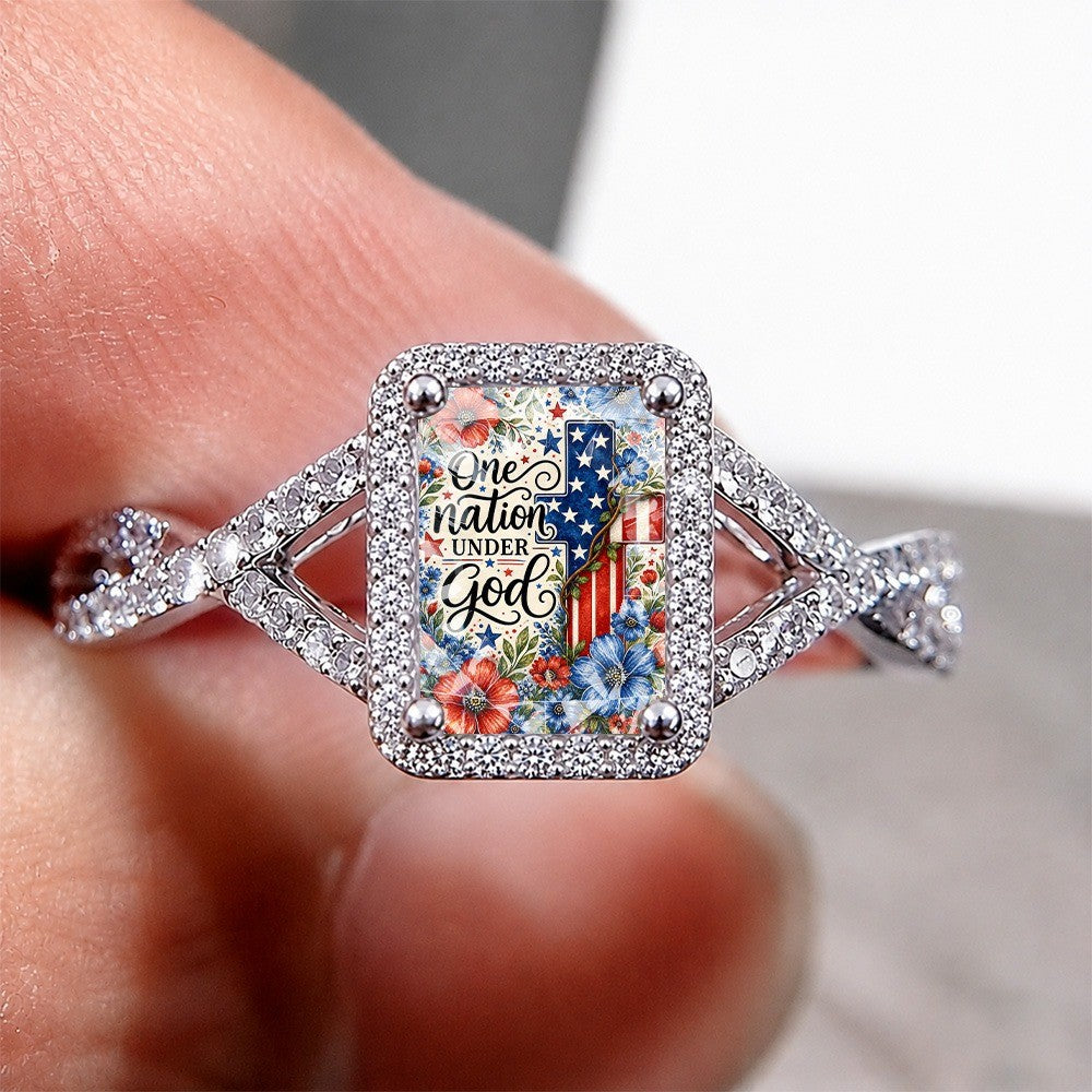One Nation Under God Square Ring