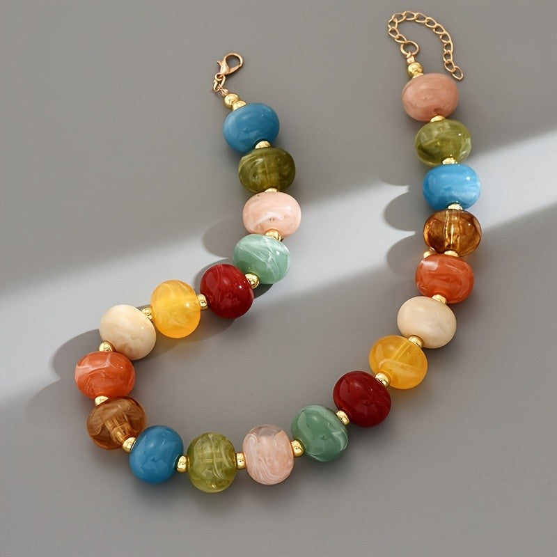 Multicolor Acrylic Bead Necklace