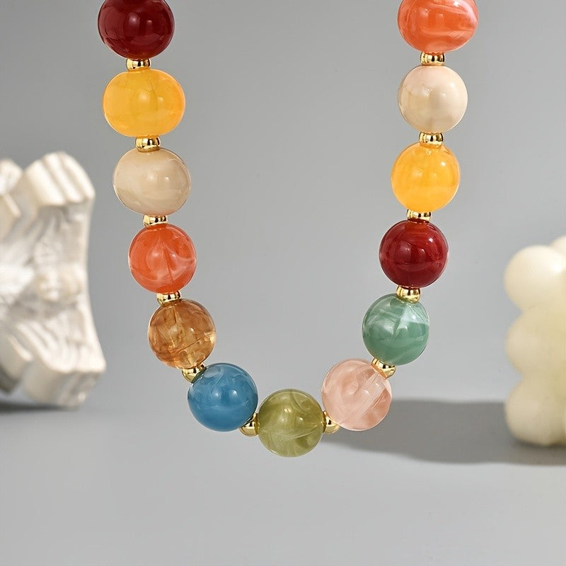 Multicolor Acrylic Bead Necklace
