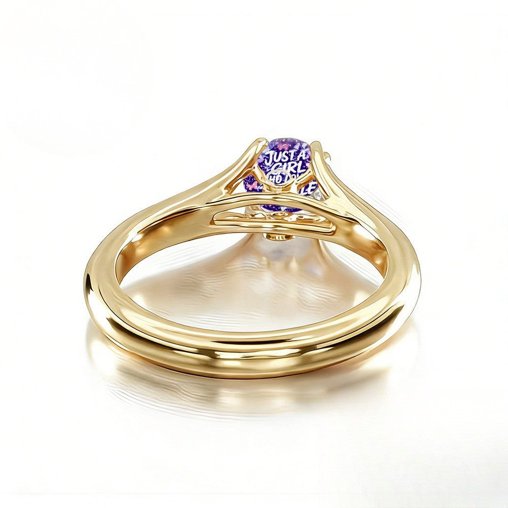 Purple Butterfly Quote Ring