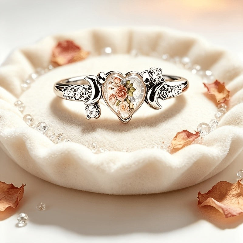 Rose Bouquet Heart Ring