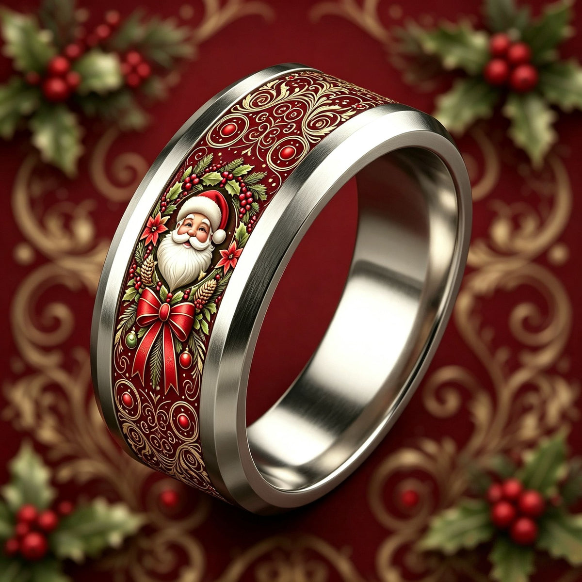Santa Claus Scrollwork Ring