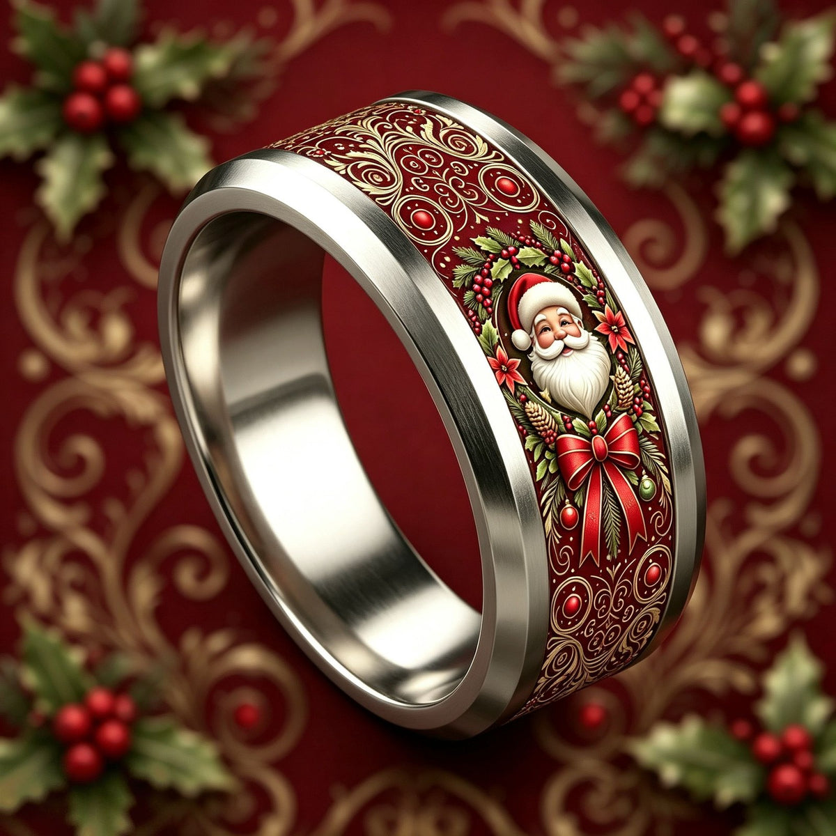 Santa Claus Scrollwork Ring