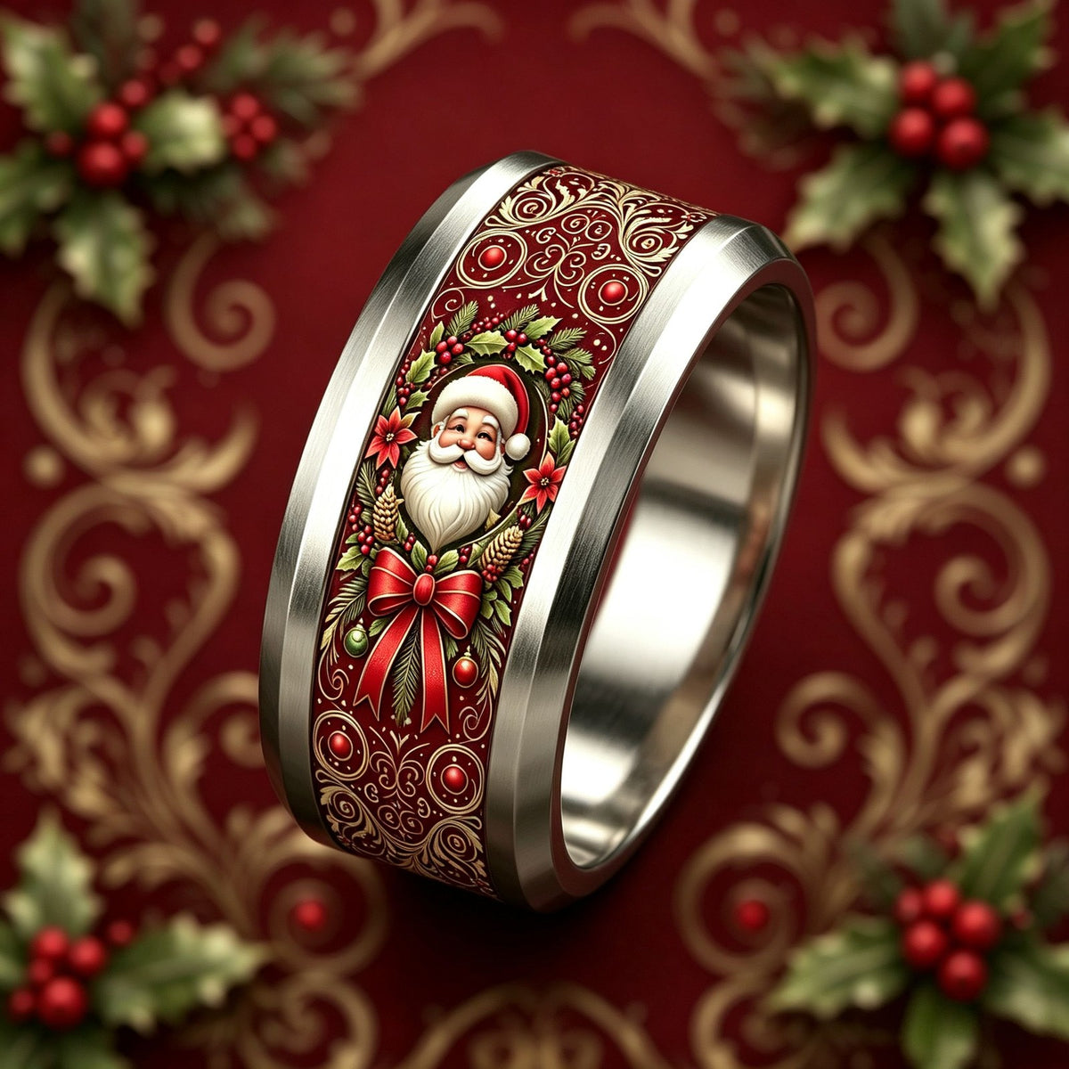 Santa Claus Scrollwork Ring