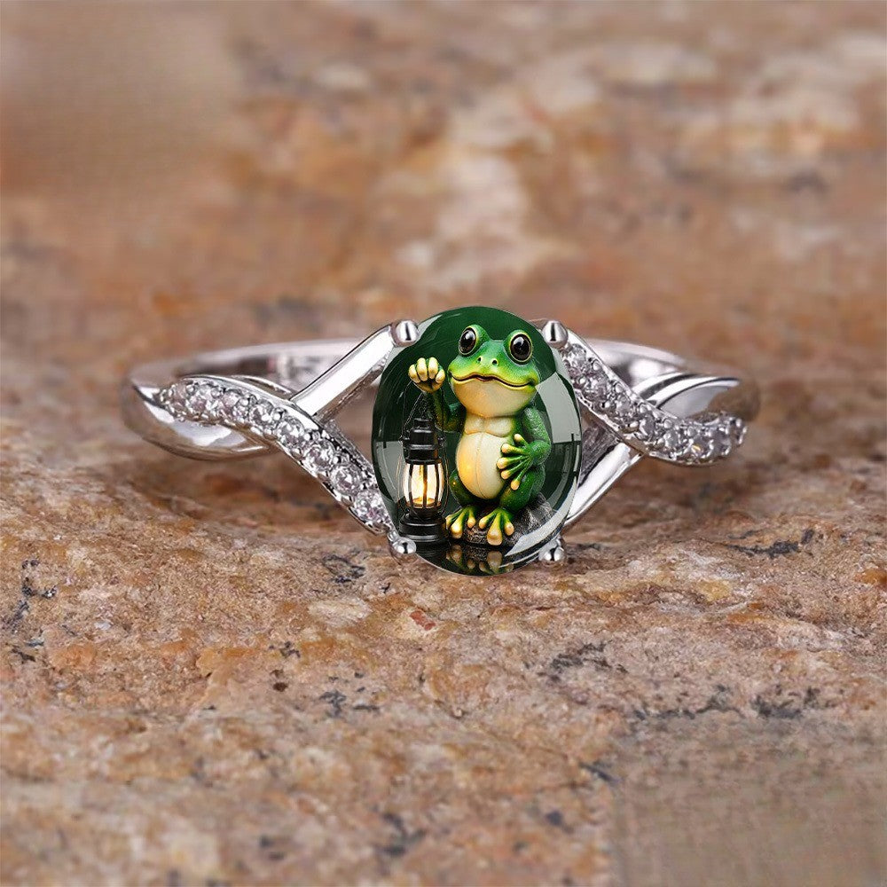 Green Frog Lantern Ring