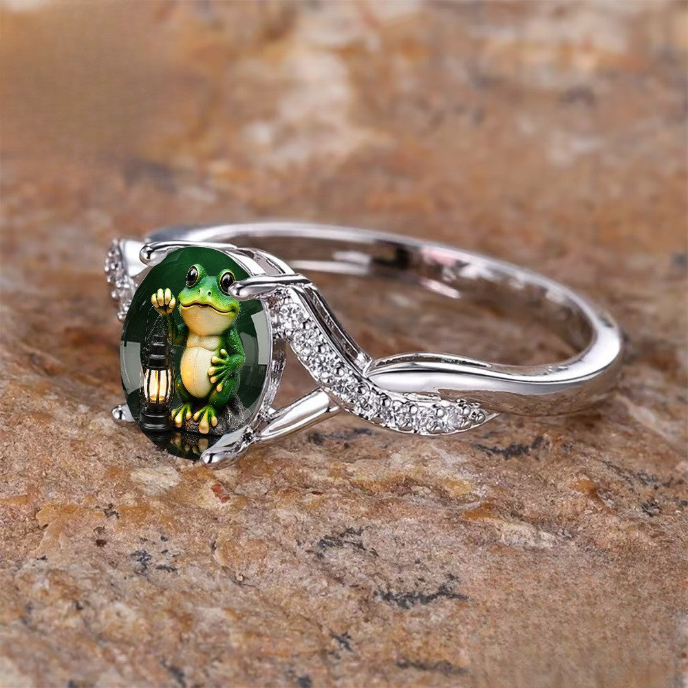 Green Frog Lantern Ring