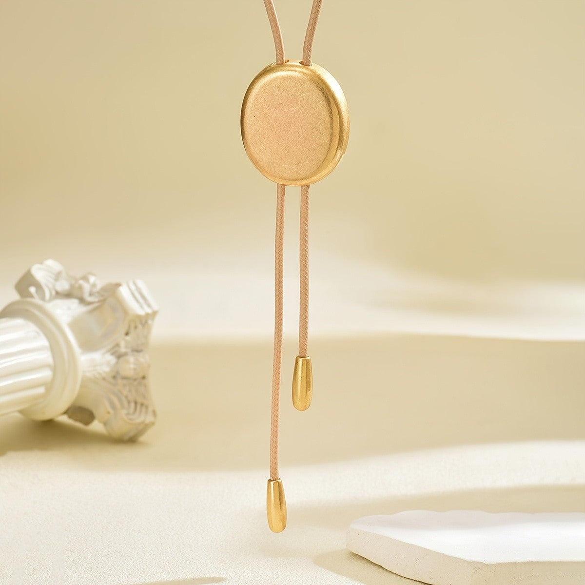 Round Disc Lariat Necklace