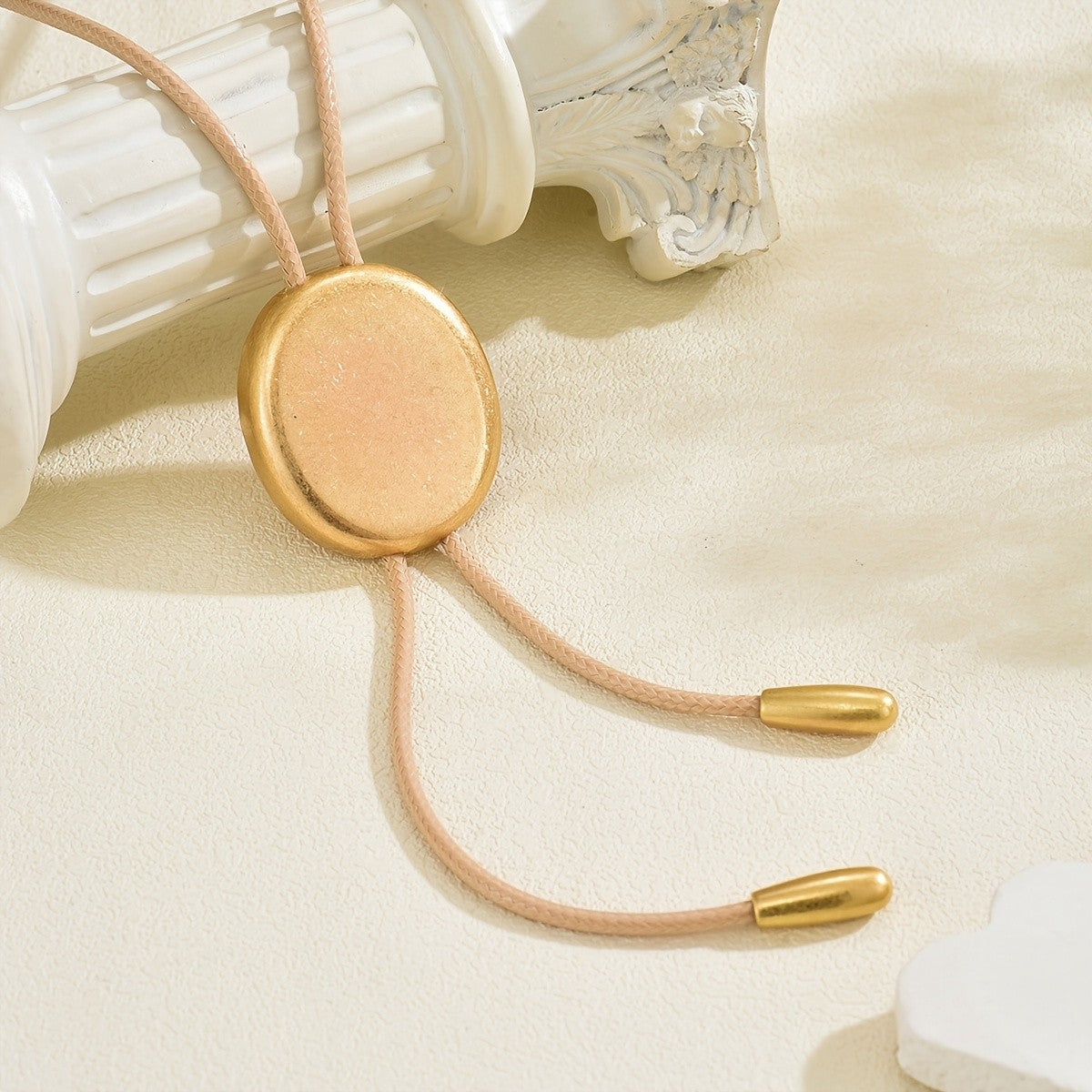 Round Disc Lariat Necklace