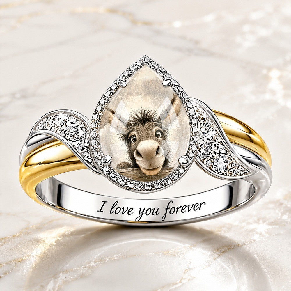 Donkey Teardrop Statement Ring