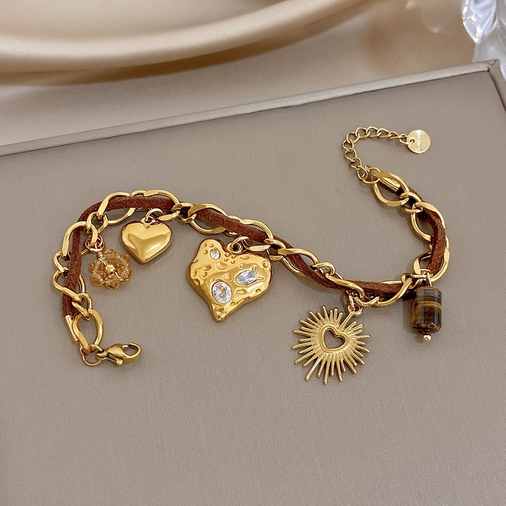 Heart & Sun Charm Bracelet