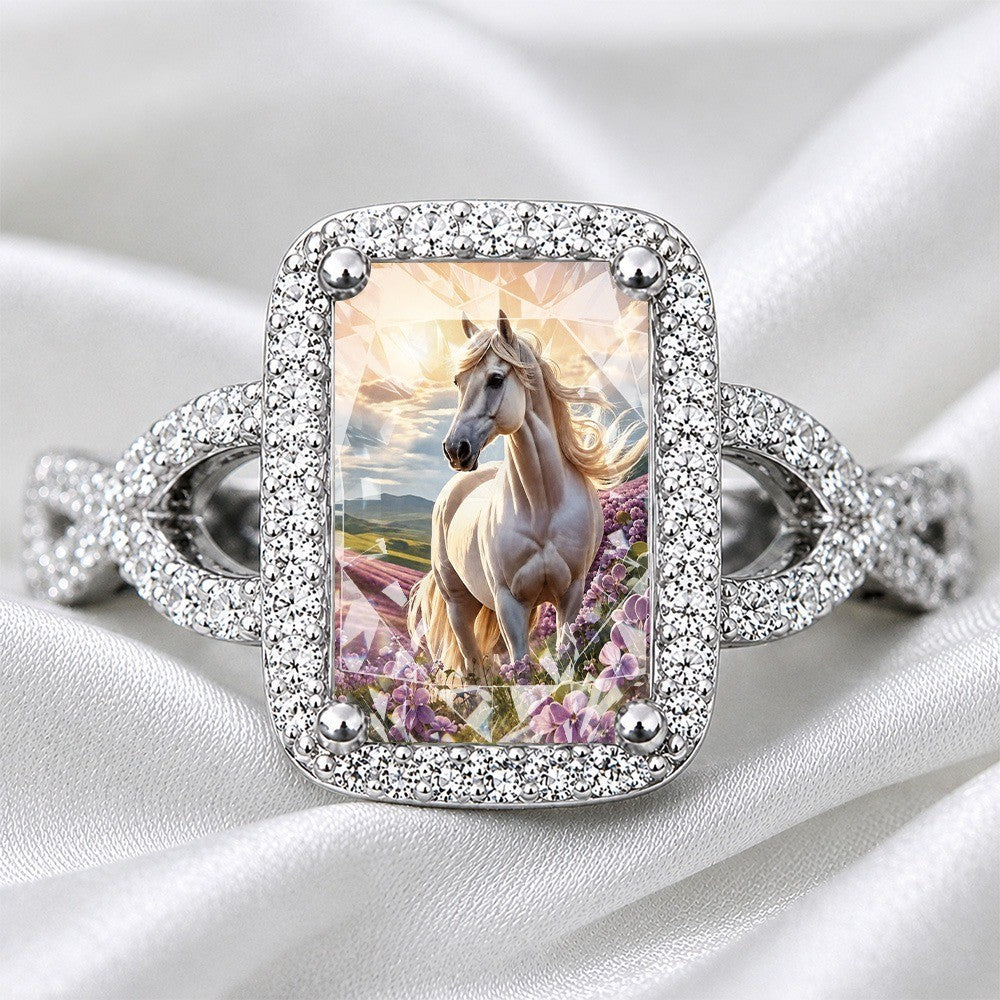 White Horse Square Ring