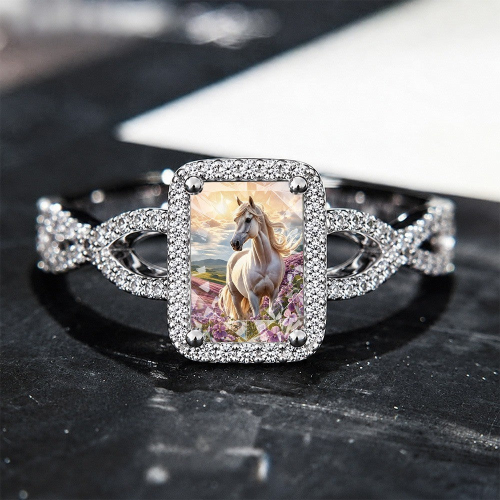 White Horse Square Ring